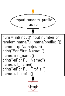 Python Flowchart: Create random name profile etc
