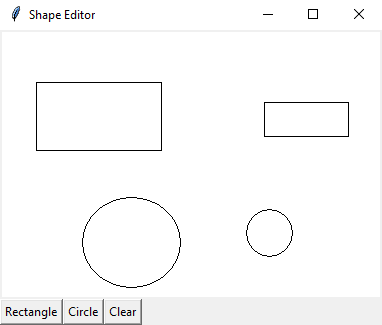 Tkinter: Python Tkinter canvas shape editor: Drawing and manipulating shapes. Part-2