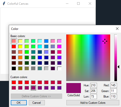 Tkinter: Creating a colorful canvas drawing program with Python and Tkinter. Part-2