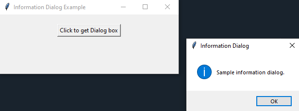 Tkinter: Creating a simple information dialog. Part-2