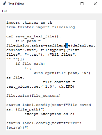 Tkinter: Python Tkinter text editor with file dialogs. Part-2.