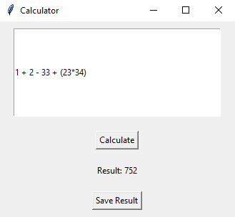 Tkinter: Python Tkinter calculator with file saving. Part-2