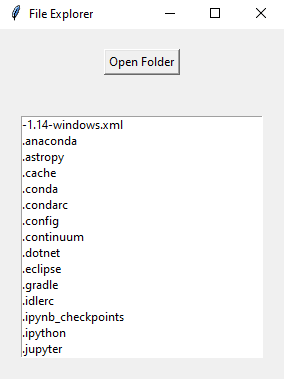 Tkinter: List folder contents. Part-2