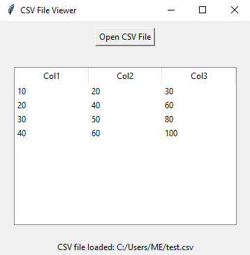 Tkinter: Python CSV file viewer with Tkinter. Part-2.