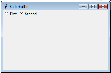 Tkinter: Create three radio buttons widgets using tkinter module