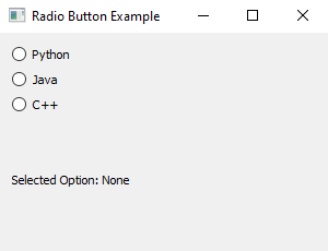 PyQt: Python PyQt radio button example. Part-1