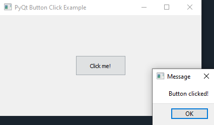PyQt: Python PyQt button click example. Part-2