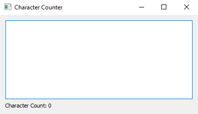 PyQt: Python PyQt character counter notepad. Part-1