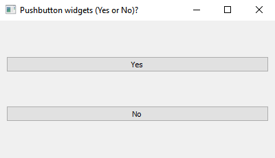 PyQt: Python PyQt program  - Yes or No buttons. Part-1