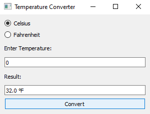 PyQt: Python PyQt program - Temperature converter. Part-2