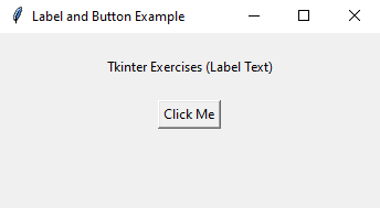 Tkinter: Python Tkinter label and button example. Part-1