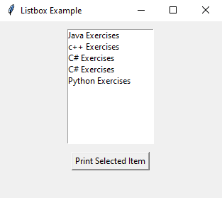 Tkinter: Python Tkinter Listbox example with event handling. Part-1