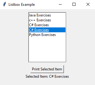 Tkinter: Python Tkinter Listbox example with event handling. Part-2