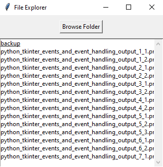 Tkinter: Browse and display folder contents. Part-2