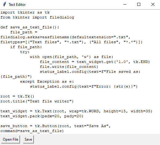 Tkinter: Open and Save Text Files. Part-2