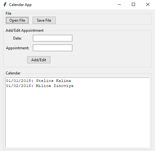 Tkinter: Python Tkinter Calendar App. Part-2