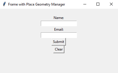 Tkinter: Build a Tkinter window with frame and place manager in Python. part-1