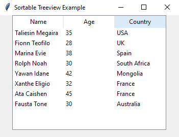 Tkinter: Sorting and columns made easy. Part-4