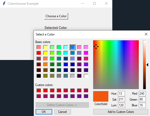 Tkinter: Effortlessly choose and display colors. Part-2