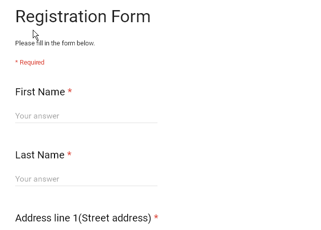 Registration Form