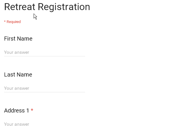 Retreat Registration Form