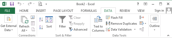 Excel: Data-ribbon
