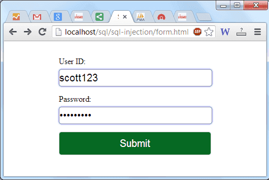 secure form data entry