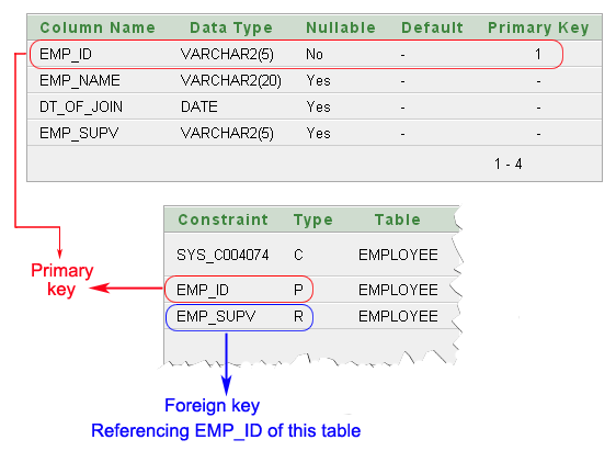 table structure employee