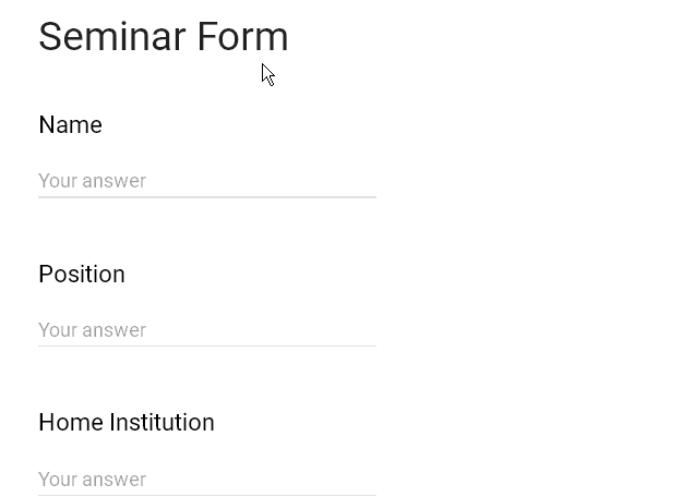 Seminar Form