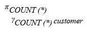 Relational Algebra Expression: Find number of customers have listed their names.