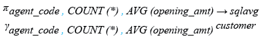 Relational Algebra Expression: SQL AVG() with COUNT().