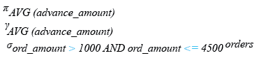 Relational Algebra Expression: SQL AVG() with where.