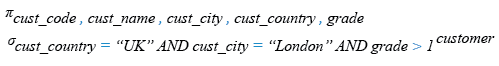 Relational Algebra Expression: SQL Logical multiple AND operator.