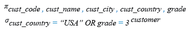 Relational Algebra Expression: SQL Logical OR operator.