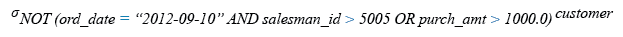 Relational Algebra Expression: Using AND, OR operator with a specified condition.