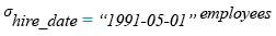 Relational Algebra Expression: List all the employees joined on 1st may 91.