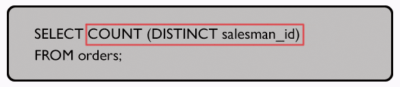 Syntax of find the number of salesman currently listing for all of their customers