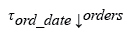 Relational Algebra Expression: Arrange the orders according to the order date (latest  will come first then previous).