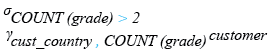 Relational Algebra Expression: SQL HAVING clause.