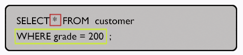 Explanation: Select all columns against a specified condition