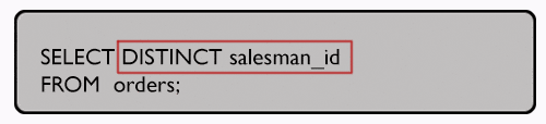 Syntax of select distinct values from a table