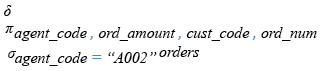 Relational Algebra Expression: SQL SELECT with DISTINCT on all columns of the first query.