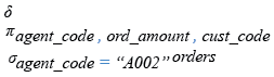 Relational Algebra Expression: SQL SELECT with DISTINCT on three columns.