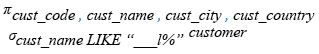 Relational Algebra Expression: SQL wildcards underscore ( _ ) multiple characters.