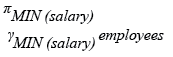 Relational Algebra Expression: Get the minimum salary from employees table.