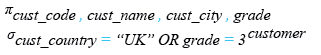 Relational Algebra Expression: SQLite Boolean OR operator.