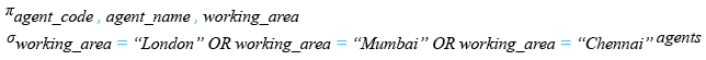 Relational Algebra Expression: SQLite IN  operator with text value.