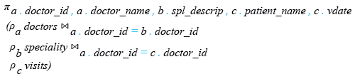 Relational Algebra Expression: SQLite INNER JOIN using three tables.