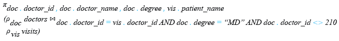 Relational Algebra Expression: SQLite inner join with alias.