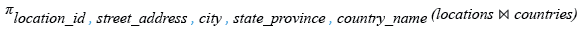 Relational Algebra Expression: SQLite JOIN.